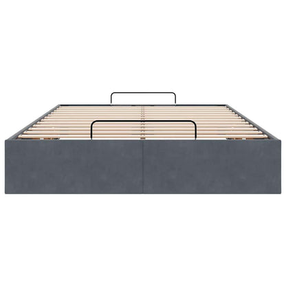 vidaXL Ottoman-Bett ohne Matratze Dunkelgrau 120x190 cm Samt
