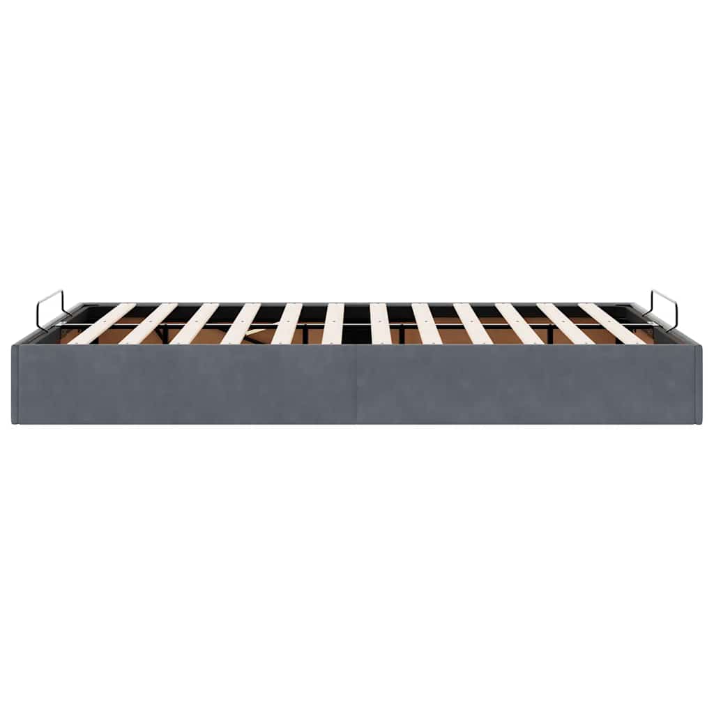 vidaXL Ottoman-Bett ohne Matratze Dunkelgrau 120x190 cm Samt