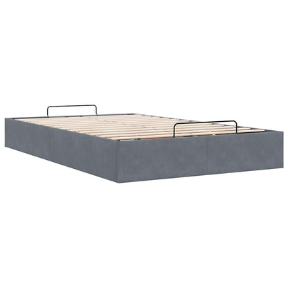 vidaXL Ottoman-Bett ohne Matratze Dunkelgrau 120x190 cm Samt