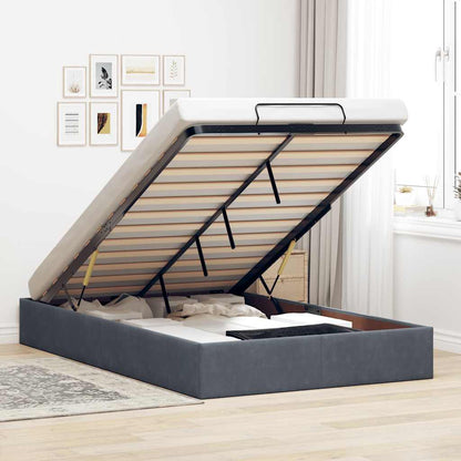 vidaXL Ottoman-Bett ohne Matratze Dunkelgrau 120x190 cm Samt