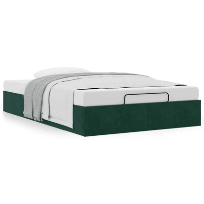vidaXL Ottoman-Bett ohne Matratze Dunkelgrün 120x190 cm Samt