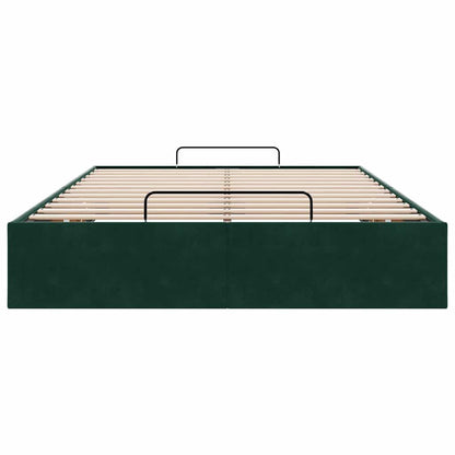 Ottoman-Bett ohne Matratze Dunkelgrün 120x190 cm Samt