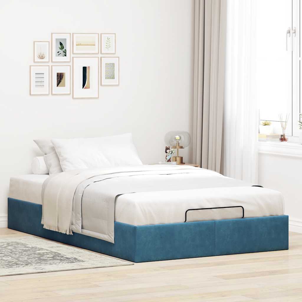 vidaXL Ottoman-Bett ohne Matratze Dunkelblau 120x190 cm Samt
