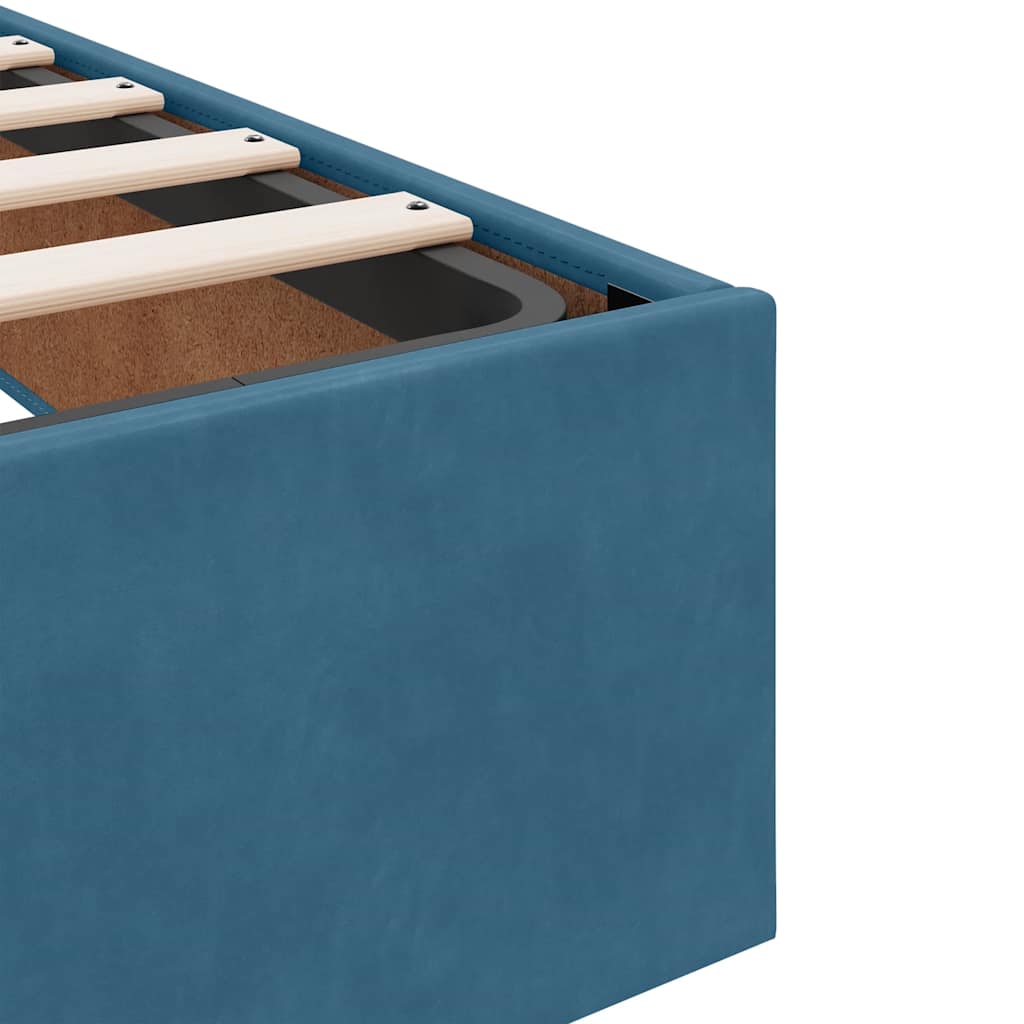 vidaXL Ottoman-Bett ohne Matratze Dunkelblau 120x190 cm Samt