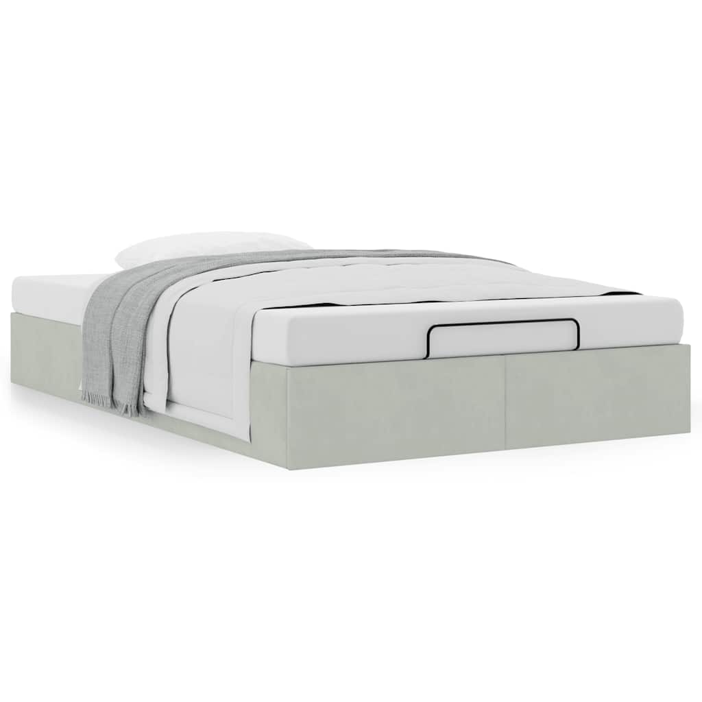 vidaXL Lit ottoman sans matelas Gris clair 120x200 cm Velours
