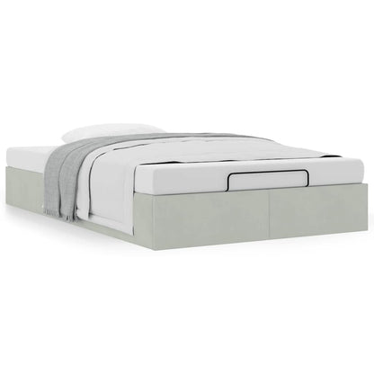 vidaXL Lit ottoman sans matelas Gris clair 120x200 cm Velours