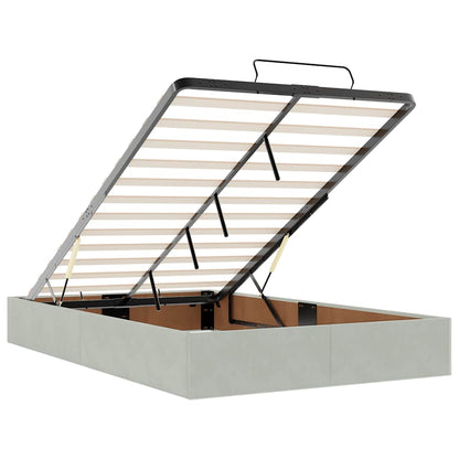 Ottoman-Bett ohne Matratze Hellgrau 120x200 cm Samt