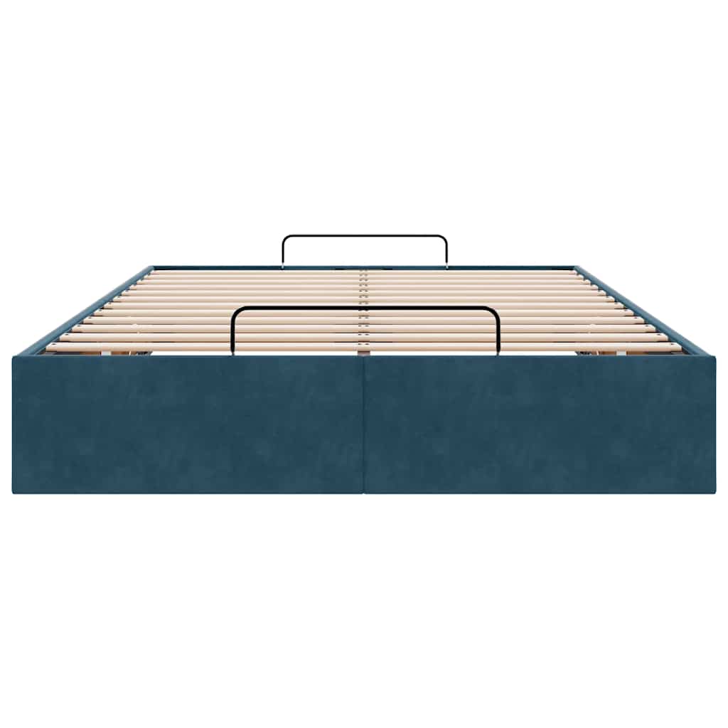Ottoman-Bett ohne Matratze Dunkelblau 120x200 cm Samt