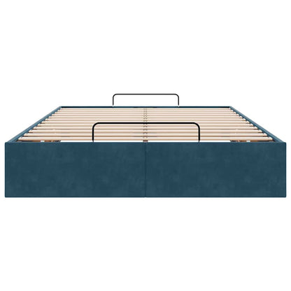 Ottoman-Bett ohne Matratze Dunkelblau 120x200 cm Samt