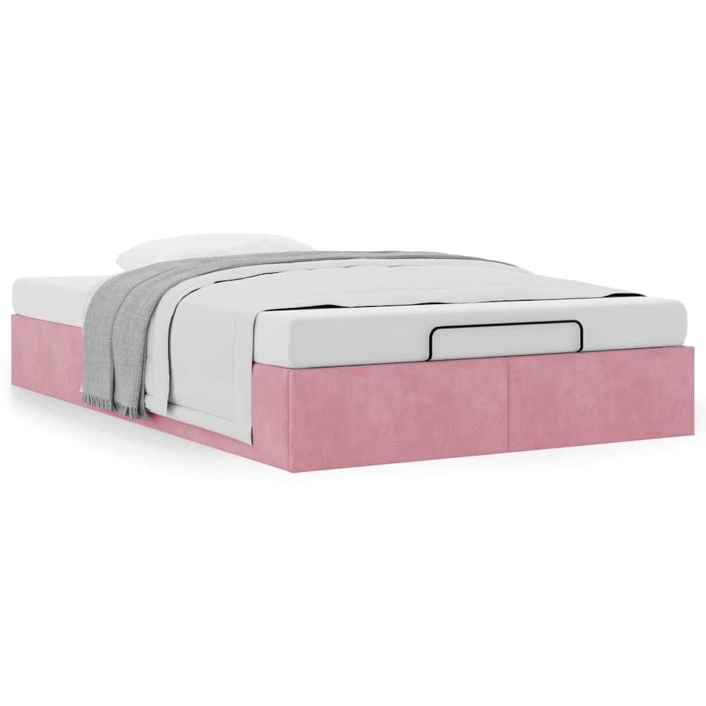 vidaXL Lit ottoman sans matelas Rose 120x200 cm Velours