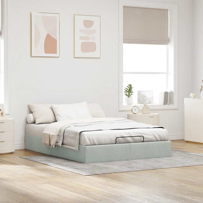 vidaXL Lit ottoman sans matelas Gris clair 140x190 cm Velours