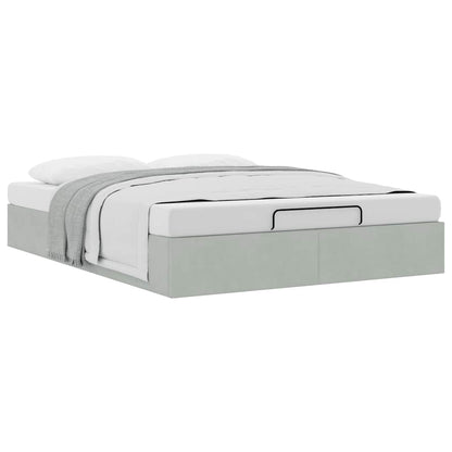 vidaXL Lit ottoman sans matelas Gris clair 140x190 cm Velours