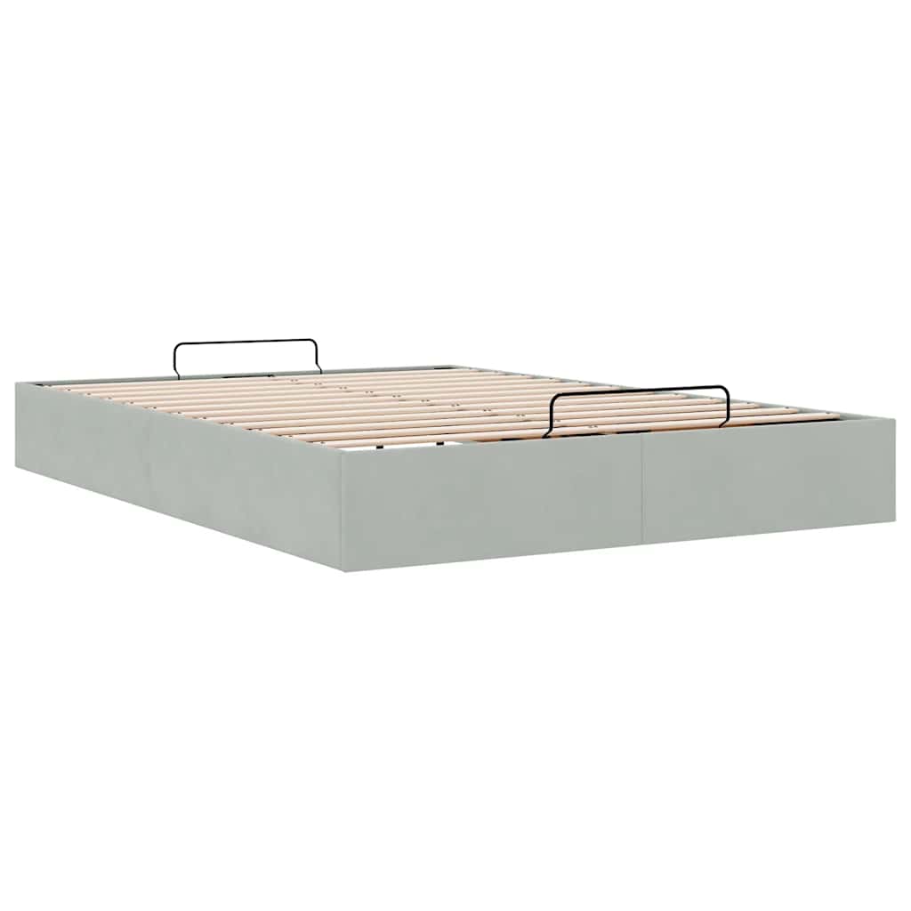 vidaXL Lit ottoman sans matelas Gris clair 140x190 cm Velours
