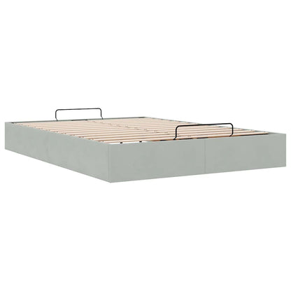 vidaXL Lit ottoman sans matelas Gris clair 140x190 cm Velours