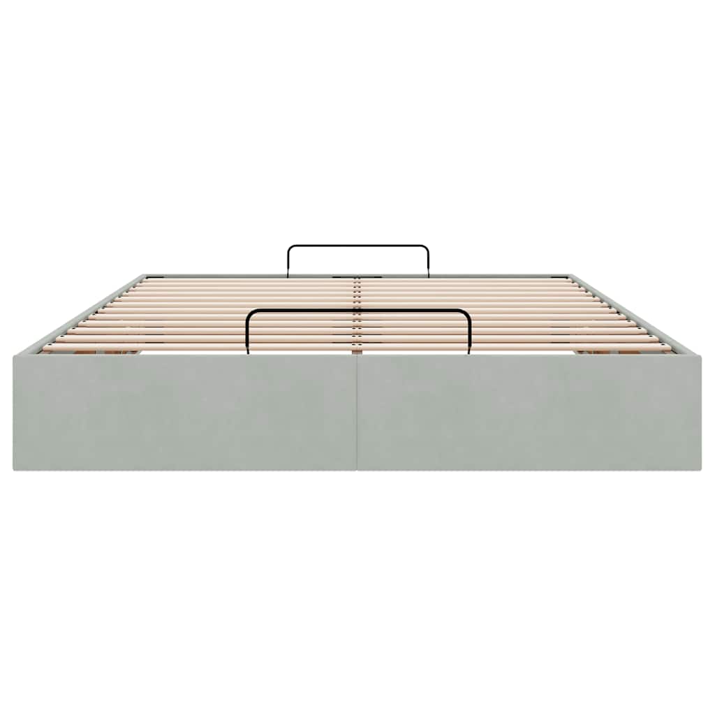 vidaXL Lit ottoman sans matelas Gris clair 140x190 cm Velours