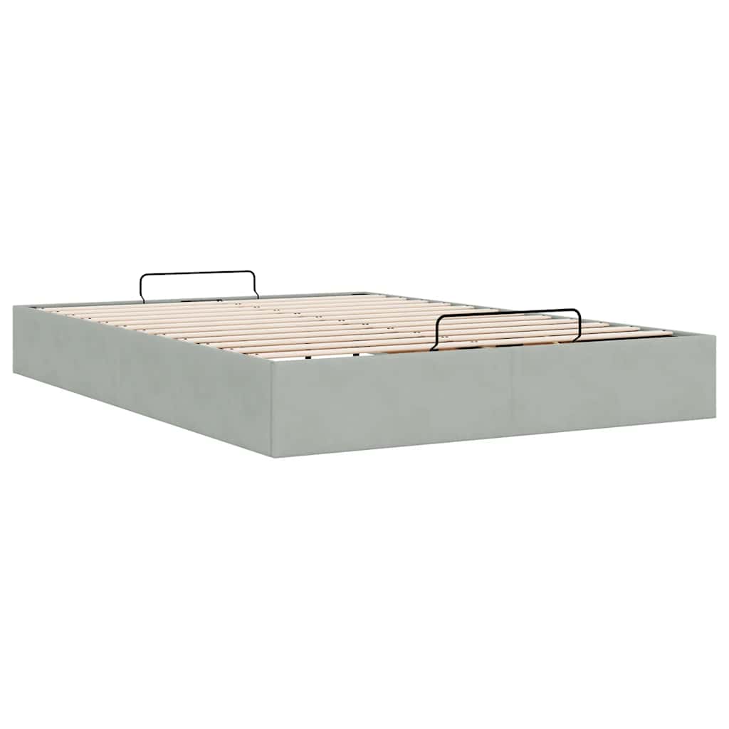 vidaXL Lit ottoman sans matelas Gris clair 140x190 cm Velours