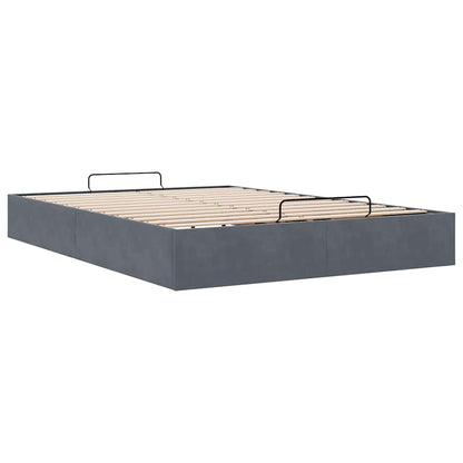 vidaXL Ottoman-Bett ohne Matratze Dunkelgrau 140x190 cm Samt