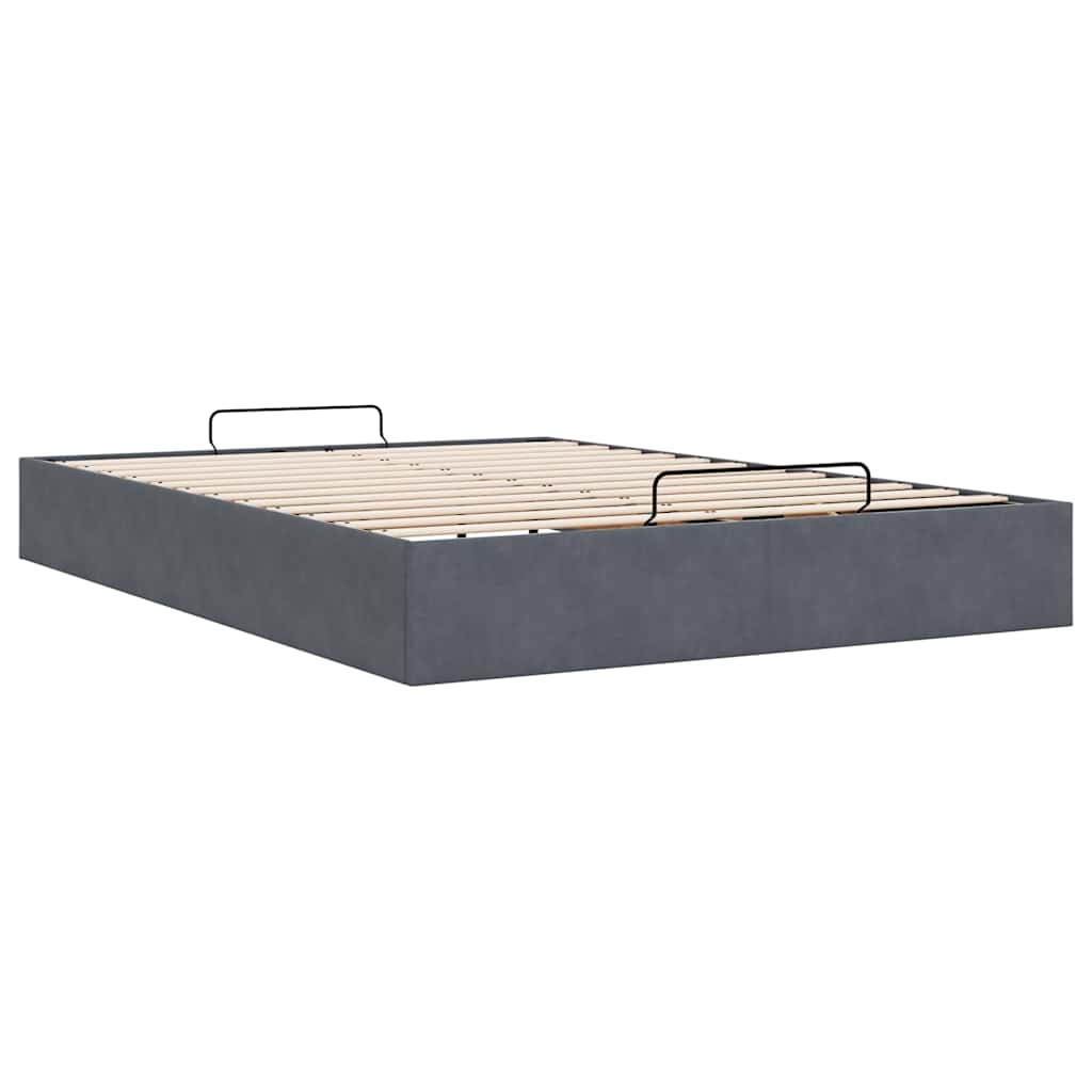 vidaXL Ottoman-Bett ohne Matratze Dunkelgrau 140x190 cm Samt