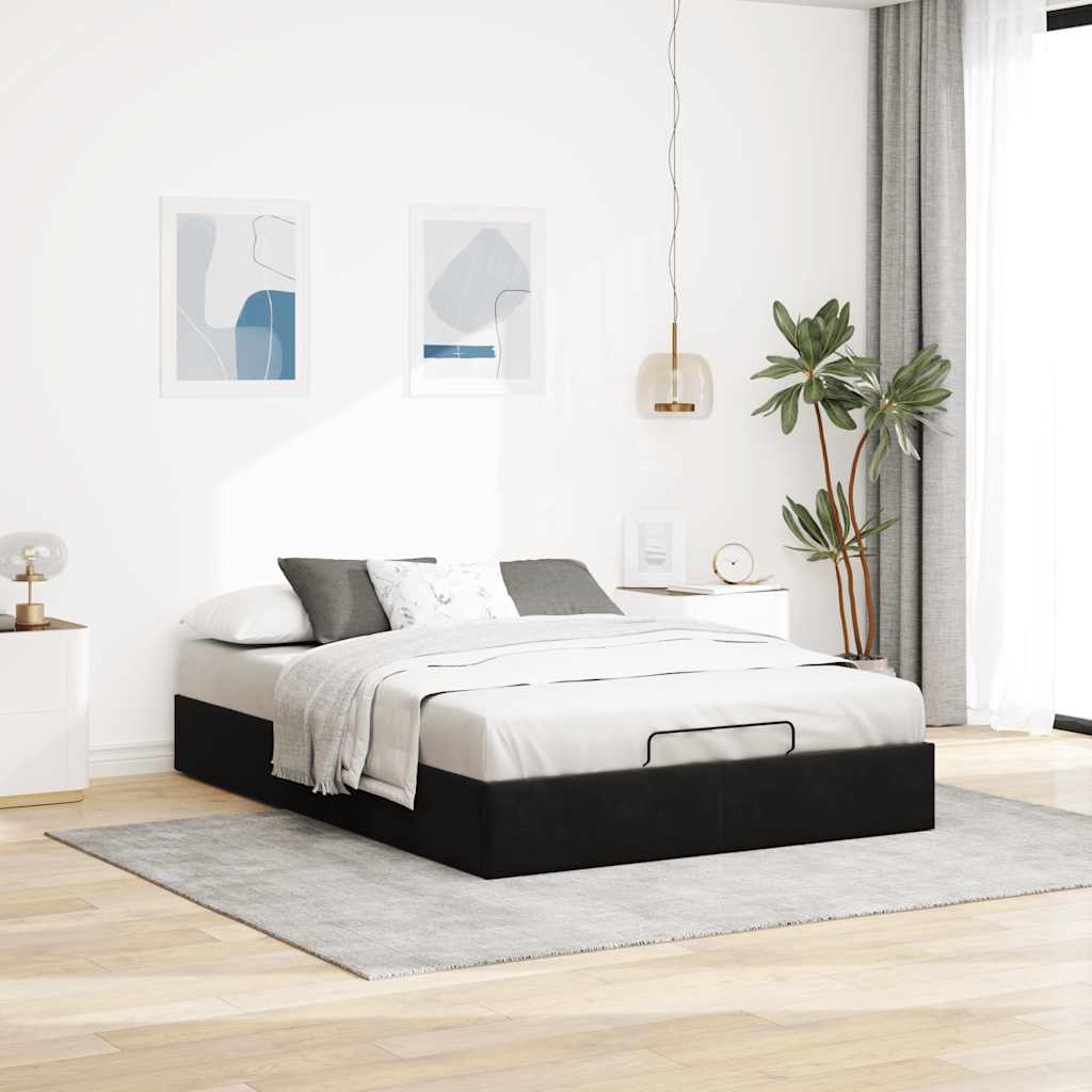 vidaXL Lit ottoman sans matelas Noir 140x190 cm Velours