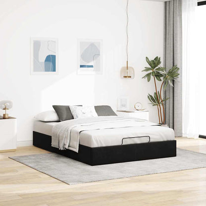 vidaXL Lit ottoman sans matelas Noir 140x190 cm Velours
