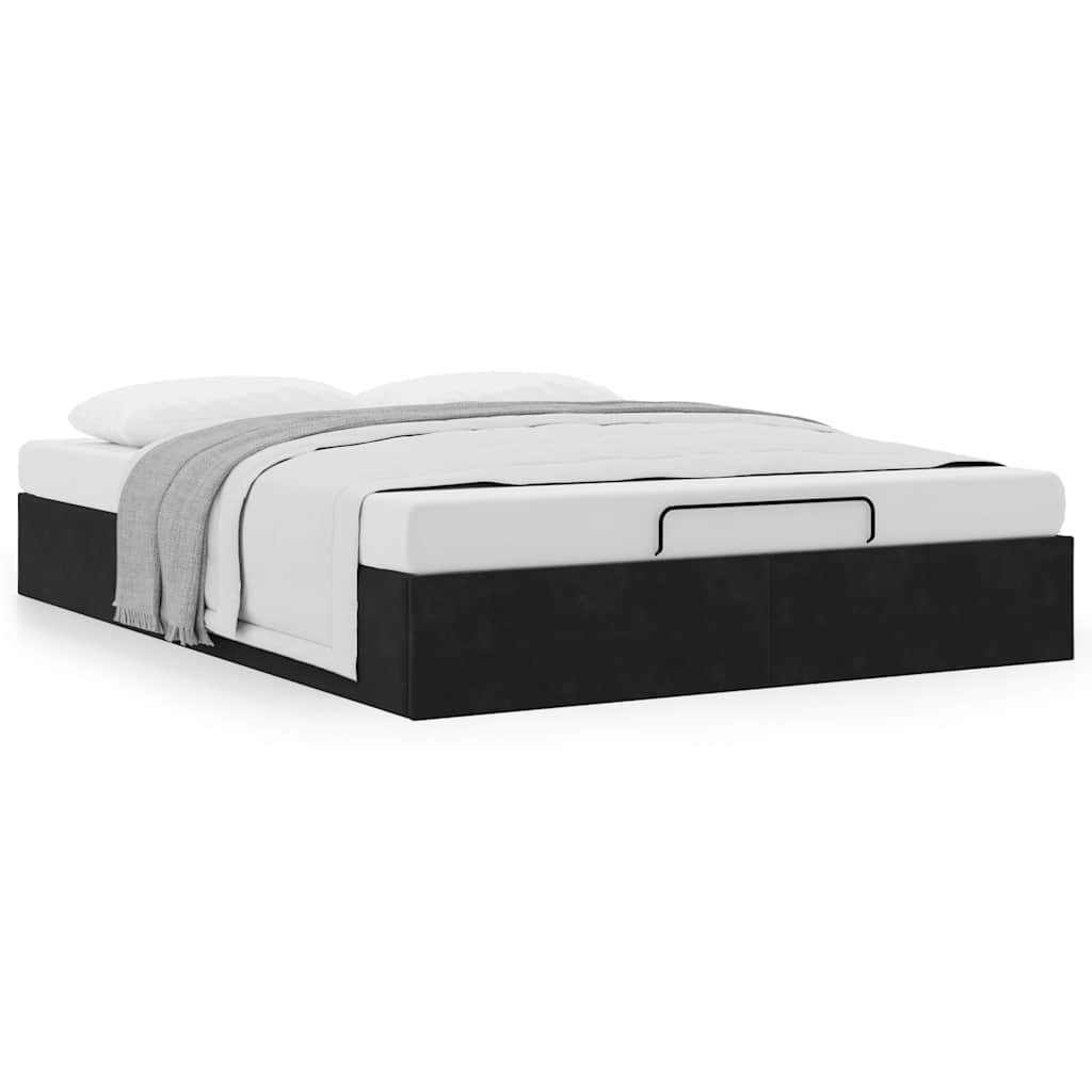 vidaXL Lit ottoman sans matelas Noir 140x190 cm Velours