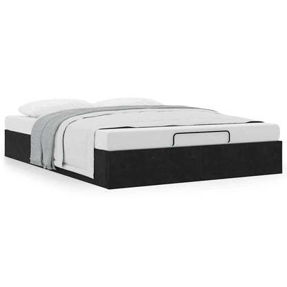 vidaXL Lit ottoman sans matelas Noir 140x190 cm Velours