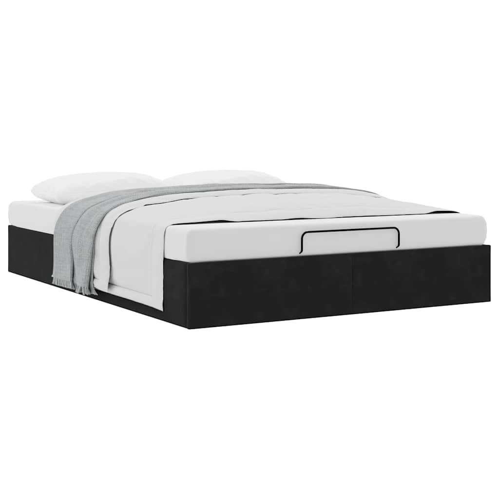 vidaXL Lit ottoman sans matelas Noir 140x190 cm Velours
