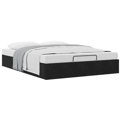 vidaXL Lit ottoman sans matelas Noir 140x190 cm Velours