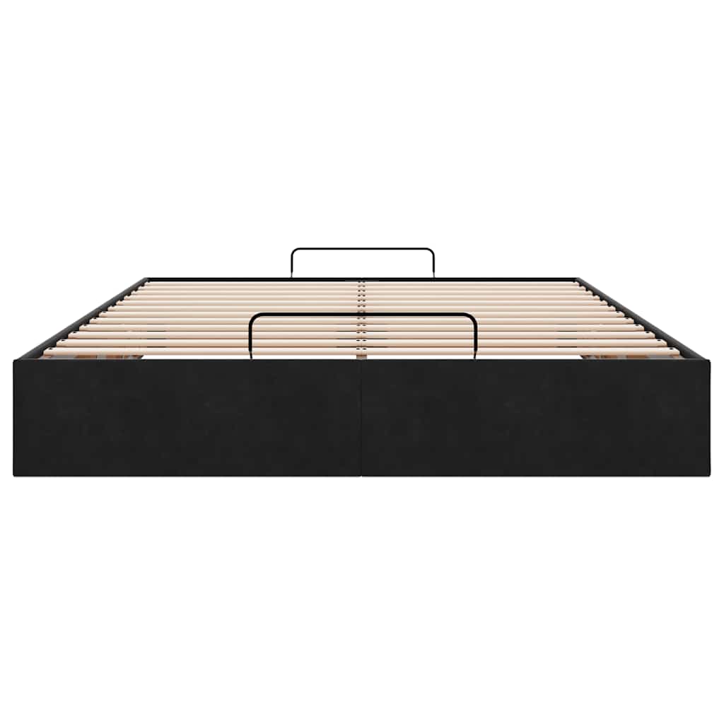 vidaXL Lit ottoman sans matelas Noir 140x190 cm Velours