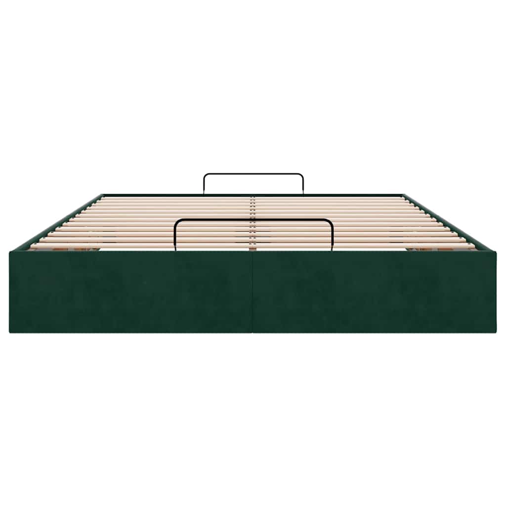 vidaXL Ottoman-Bett ohne Matratze Dunkelgrün 140x190 cm Samt