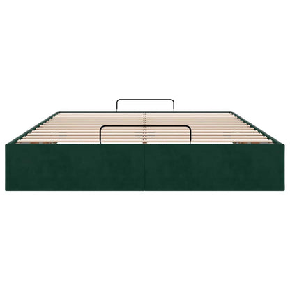 vidaXL Ottoman-Bett ohne Matratze Dunkelgrün 140x190 cm Samt