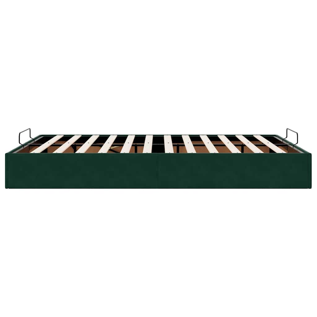 vidaXL Ottoman-Bett ohne Matratze Dunkelgrün 140x190 cm Samt