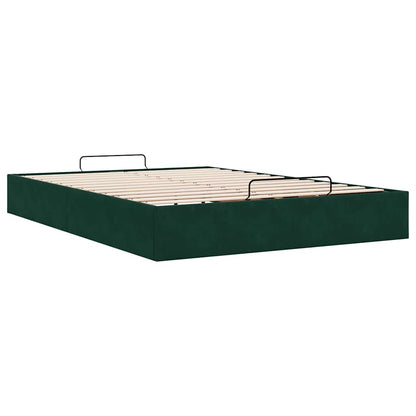 vidaXL Ottoman-Bett ohne Matratze Dunkelgrün 140x190 cm Samt