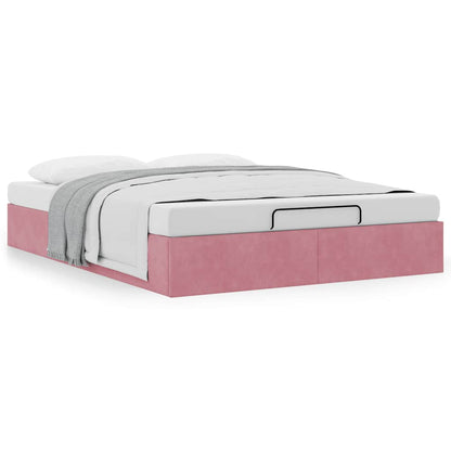 vidaXL Ottoman-Bett ohne Matratze Rosa 140x190 cm Samt