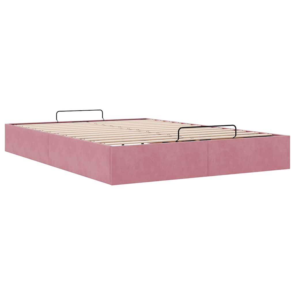 Ottoman-Bett ohne Matratze Rosa 140x190 cm Samt