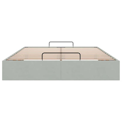 Ottoman-Bett ohne Matratze Hellgrau 140x200 cm Samt