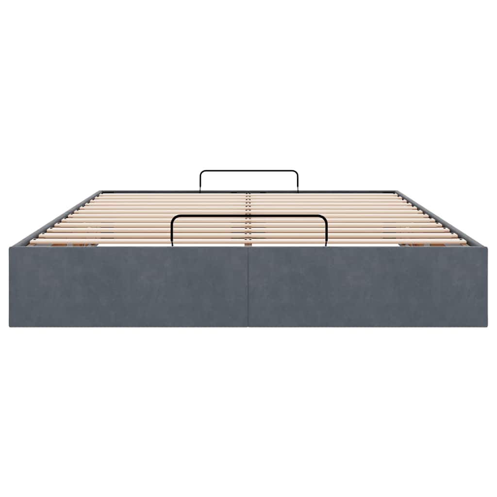 vidaXL Ottoman-Bett ohne Matratze Dunkelgrau 140x200 cm Samt