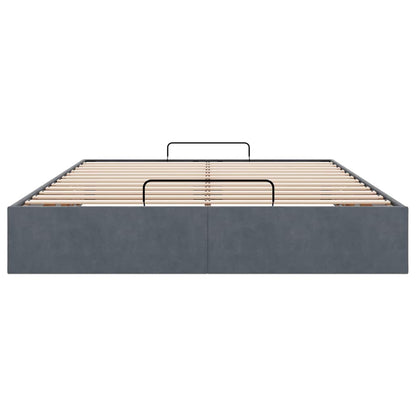 vidaXL Ottoman-Bett ohne Matratze Dunkelgrau 140x200 cm Samt