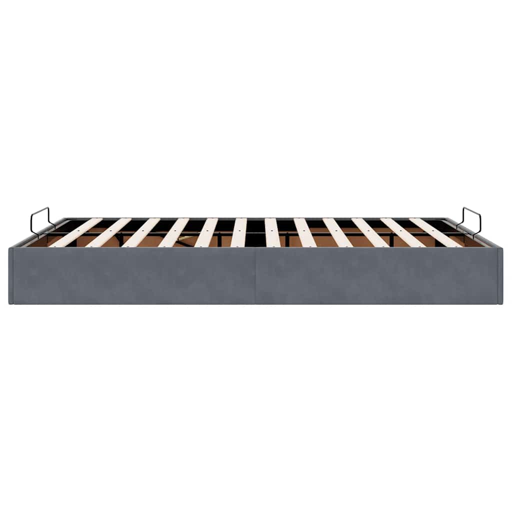 vidaXL Ottoman-Bett ohne Matratze Dunkelgrau 140x200 cm Samt
