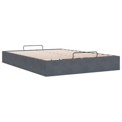 vidaXL Ottoman-Bett ohne Matratze Dunkelgrau 140x200 cm Samt