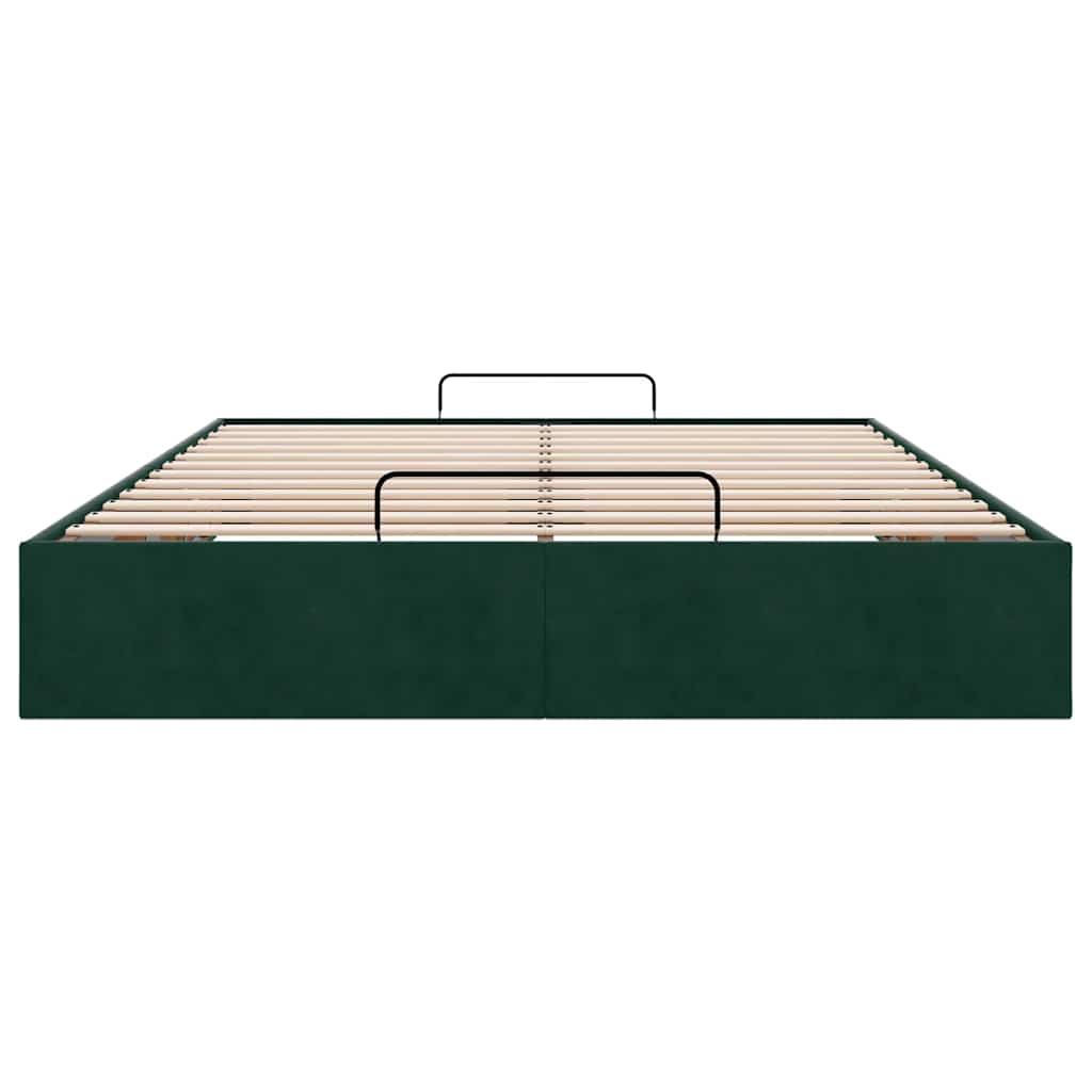 vidaXL Ottoman-Bett ohne Matratze Dunkelgrün 140x200 cm Samt