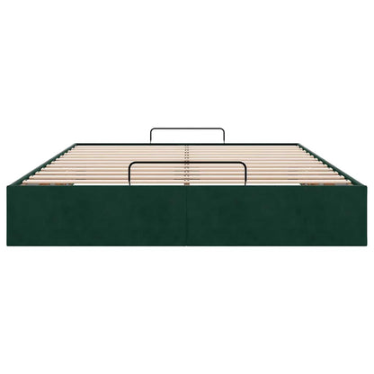vidaXL Ottoman-Bett ohne Matratze Dunkelgrün 140x200 cm Samt
