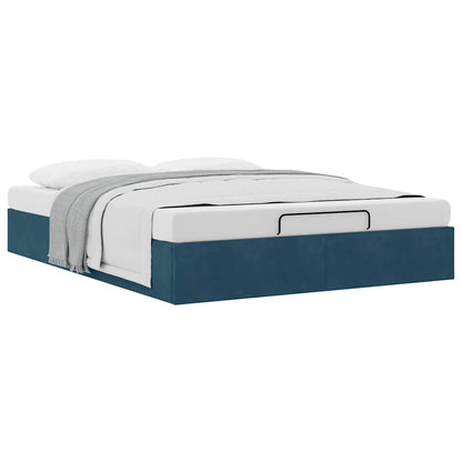 vidaXL Ottoman-Bett ohne Matratze Dunkelblau 140x200 cm Samt