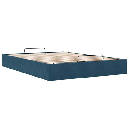 vidaXL Ottoman-Bett ohne Matratze Dunkelblau 140x200 cm Samt