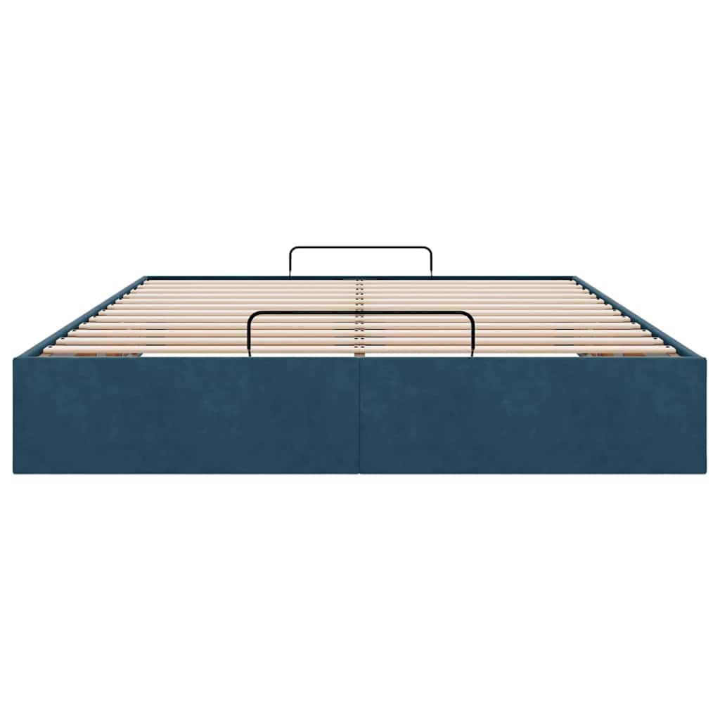 vidaXL Ottoman-Bett ohne Matratze Dunkelblau 140x200 cm Samt