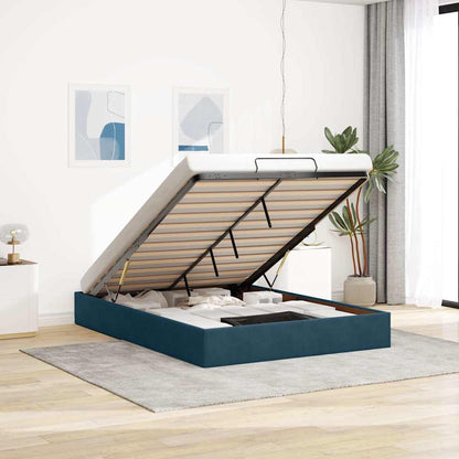 vidaXL Ottoman-Bett ohne Matratze Dunkelblau 140x200 cm Samt