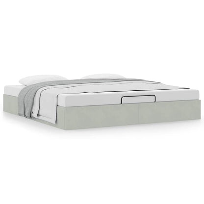 vidaXL Ottoman-Bett ohne Matratze Hellgrau 160x200 cm Samt