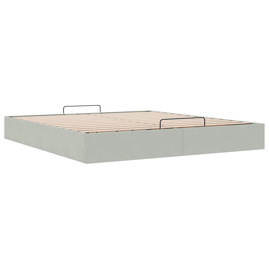 vidaXL Ottoman-Bett ohne Matratze Hellgrau 160x200 cm Samt
