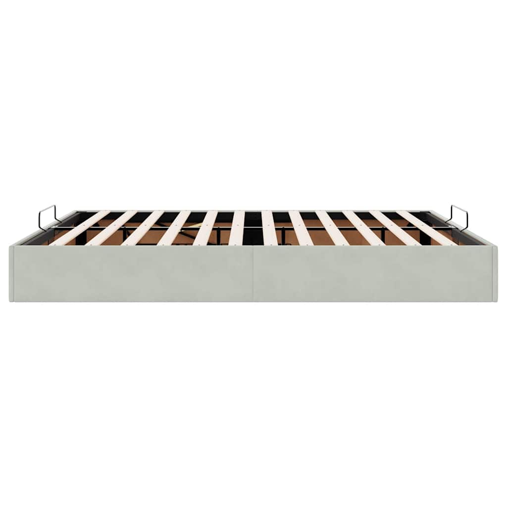 vidaXL Ottoman-Bett ohne Matratze Hellgrau 160x200 cm Samt