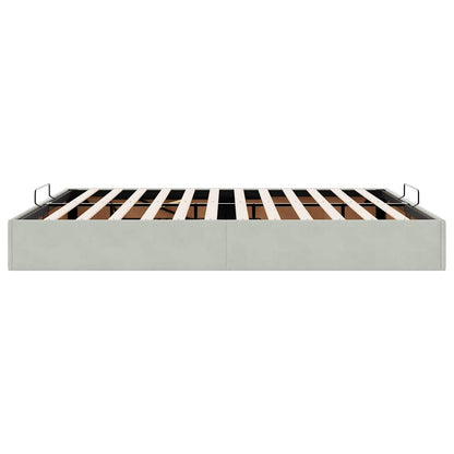 vidaXL Ottoman-Bett ohne Matratze Hellgrau 160x200 cm Samt